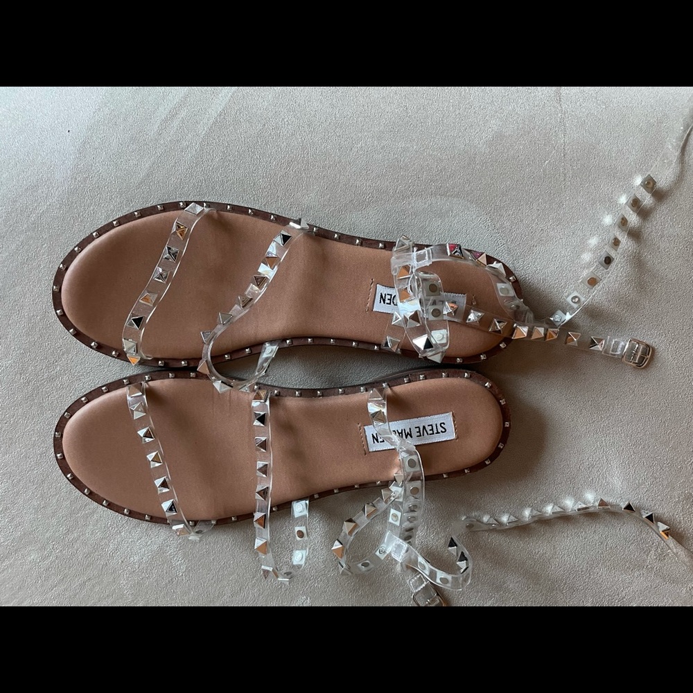 Steve Madden Clear Stud Travel Sandals